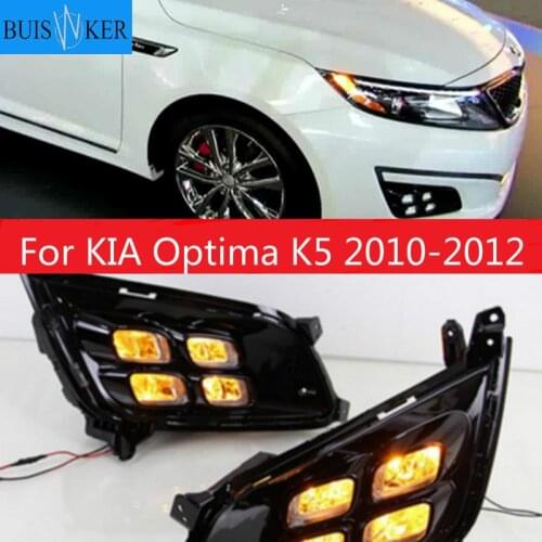 For KIA Optima K5 2010 2011 2012 1 Pair Car Daytime Running Light Single Color LED Daylight Fog Lamp DRL Car Styling