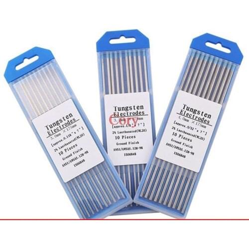 10pcs/Box Welding Electrodes Rods 1.0/1.6/2.4mm Blue Head Lanthanum Tungsten Electrodes Low Temperature Tig Soldering Rods