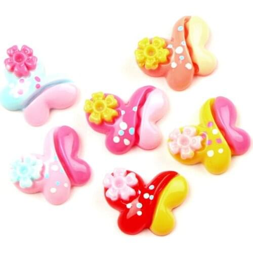 50Pcs Mixed Resin Butterfly Decoration Crafts Flatback Cabochon Scrapbooking Fit Phone Embellishments Diy Accessories
