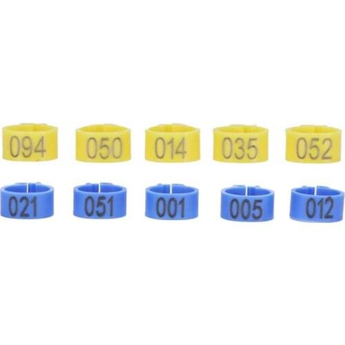 100Pcs Bird Foot Rings Bands 10mm 001-100 Numbered Pigeons Identify Clip Poultry Supply
