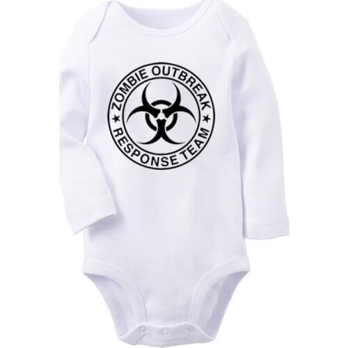 The walking dead zomble outbreak response team Newborn Baby Outfits Long Sleeve Jumpsuit Cotton Print Infant Bodysuit Set