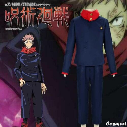 Anime Jujutsu Kaisen Yuji Itadori Uniform Cosplay Costume Top Pants Outfits Carnival Halloween Suit For Men New 2020