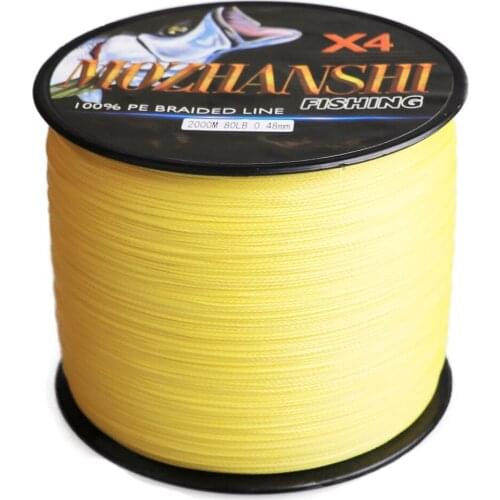 MOZHANSHI 4 Strands 2000M Long Casting PE Multifilament Braided Fishing Line Wire 6-100LB