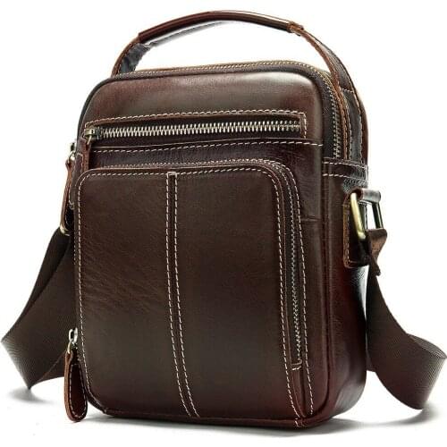 Busniess Mens Shoulder Bag Genuine Leather Hand Bags Flap Small Male Messenger Bag Crossbody Bags For Men Handbag Small Flap