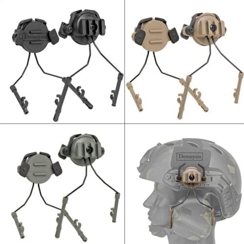 Tactical Fast Helmet Headset Adapter Set Airsoft Paintball Headset Holder 360 Rotation Rail Suspension Bracket