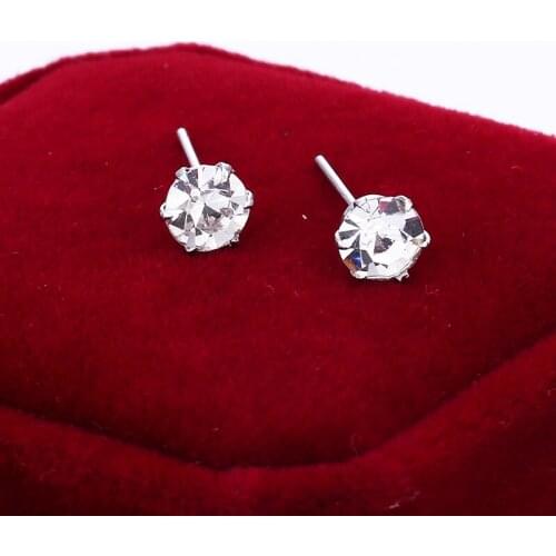 Summer New Style Simple Round 12 Sets Large And Small Delicate White Crystal Stud Earrings Set 2019 Clothing Accessories Gifts