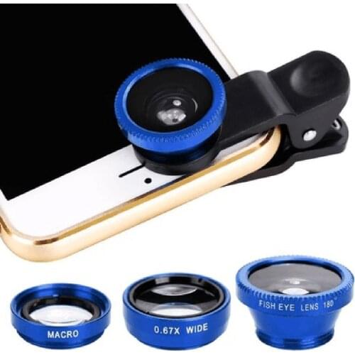 3-in-1 Multifunctional Phone Lens Kit Fish Lens+Macro Lens + Wide Angle Lens Transform Phone Into Professional Camera