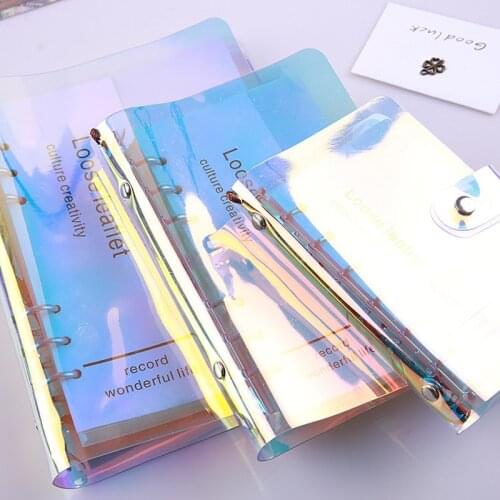 A5 A6 A7 transparent PVC Laser Notebook Cover Loose Diary Coil Ring Binder Filler Paper Seperate Planner Stationery Diary Cover