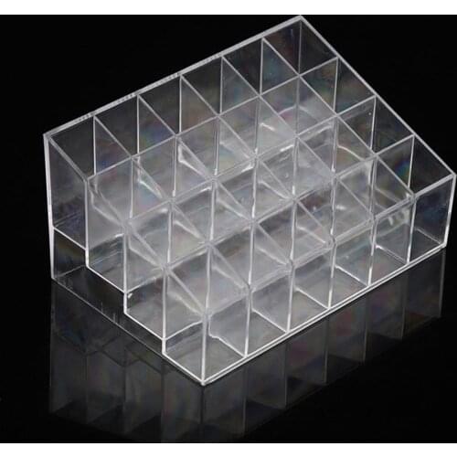 Transparent Acrylic 24 Grid Storage Box Lipstick Nail Polish Display Stand Stand Cosmetic Jewelry Box Storage Box