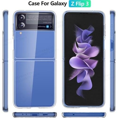 Airbag Transparent Case for Samsung galaxy Z Flip 3 Phone Cover Hard Plastic Clear Shockproof Case for Samsung Z Flip3 5G ZFlip3