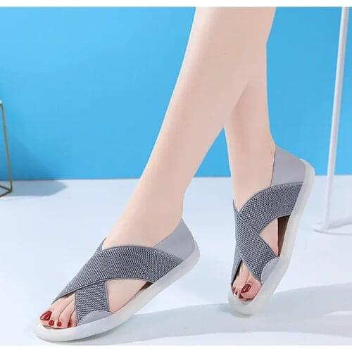 Summer Women Sandals Casual Shoes Outdoor Flats Big Size 45 44 43 42 Lady Breathable Sandals Slip On Slides Green Slippers Woman