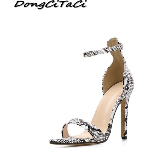 N Serpentine High Heels Sandals Women Pumps Shoes Woman Ankle Strap Pointed Toe Thin Heel Stilettos OL Dress Shoes