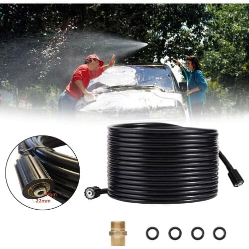 50FT Sewer Cleaning Hose Pressure Washer Cleaning Hose M22 Connector Replacement Hose 5800PSI Sewer Drain Water Cleaning Hose