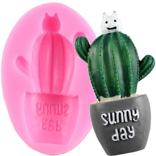 3D Cactus Silicone Mold Party Chocolate Fondant Cake Decorating Tools DIY Baking Mould Cupcake Polymer Candy Clay Resin Moulds