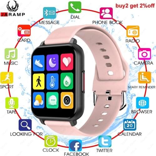 JARAMP 2021 New T82 Smart Bracelet Step Counter Heart Rate Blood Pressure Monitoring Men Women Information Call Reminder Clock