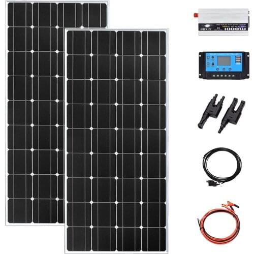 12v 110V 220v Off-grid Solar panel System connector 240W battery charger plate Photovoltaic for home RVs trailers boats sheds