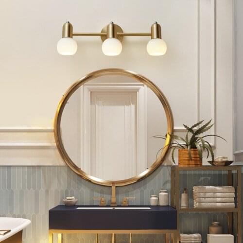 Nordic LED mirror front light dressing table sink bathroom lamp bedroom bedside creative indoor home gold decor lighting CL70605