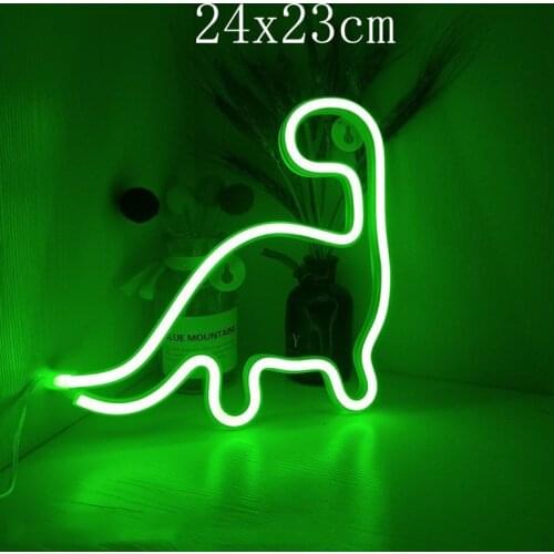 Dinosaur Led Neon Lamp Creative LED Neon Sign Light Home Wall Decor Green Light Night Lights Home Decorations For Room