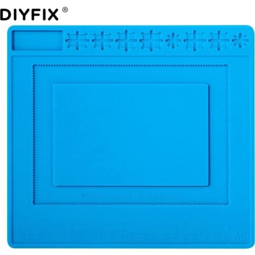 DIYFIX Heat Insulation Silicone Pad Desk Mat Maintenance Platform Hot Air Station For BGA Soldering Repair Station 240x220mm