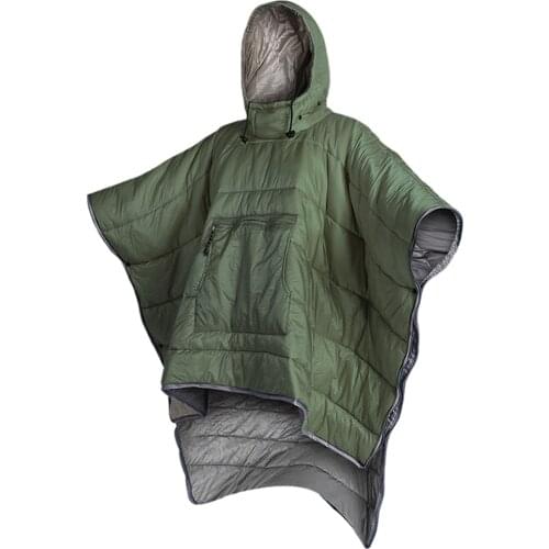 Outdoor Camping Sleeping Bag Water-resistant Cloak Poncho Lazy Bags Ultralight Travel Sleeping Blanket Quilt Coat with Hood