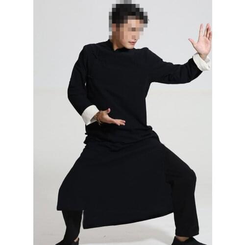 High quality 22colors Linen tai chi kung fu robe wudang taoist taoism Gown clothing Crosstalk wing chun suits ancient costume