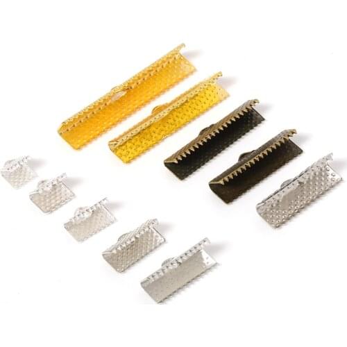 100pcs/lot Ribbon Clip Cover Clasps Cord End Caps String Necklace Bracelet Connector for Jewelry Making DIY Accessories Supplies