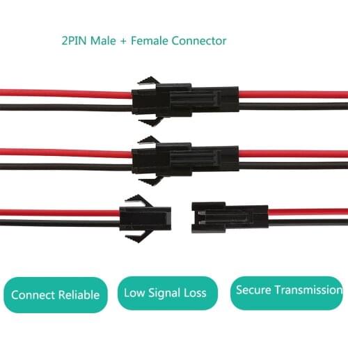 10Pairs 10cm Long JST SM 2Pins Plug Male to Female Wire Connector Pigtail Cable Plug Socket LED Strips Lamp Driver Adapter