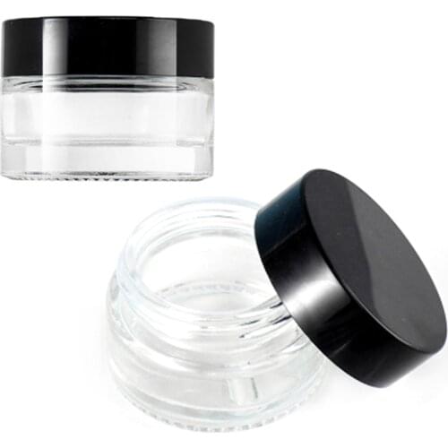 2Pcs Glass Jar 5ml Oil Wax Dab Kitchen Container Storage Box Cosmetic Case Tobacco Box Shisha Chicha Hookah Smoking Accessories