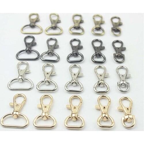 20pcs Swivel Lobster Leather Bag Handbag Purse Shoulder Strap Belt Clasp Clip Trigger Buckle Key Ring Dog Chain Collar Snap Hook