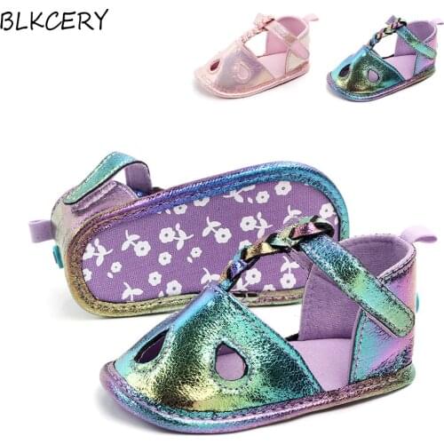 2019 Fashion Summer Baby Boy Shoes Toddler Girl Shoes Leather Breathable Bling Infant Slippers Beach Shoes for 1 Year Old Kid