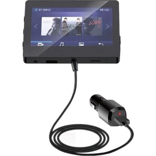 4.3in Colorful Screen Bluetooth-compatible Transmitter USB Output Car Charger ABS Marerial Durable Long-term Use