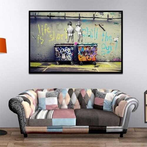 Graffiti Art Abstract Canvas Painting Posters and Prints "Life Is Short Chill The Duck Out" Wall Canvas Art Home Decor
