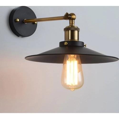 American retro LED E27 iIndustrial style wall light bedside foyer study aisle dining room Coffee shop restaurant wall lamp