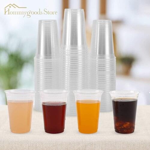 Free Ship100 Pcs 200/350/500ml Disposable Clear Plastic Cups, Water Drinking Cup, BPA Free Kitchen Home Tea Drinking Cup Chap