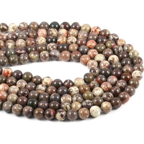 Natural stone beads Ocean Stone 4/6/8/10/12 mm Round Ball loose beads for Jewelry Making Necklace DIY Bracelets Accessories