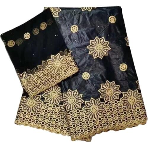 Black bazin riche Fashion nigerian ankara fabrics textile dress sewing materials brocade fabric damask jacquard 5+2 yards/lot