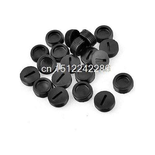 Black Plastic Screw 13mm x 5mm Carbon Brush Holder Caps Case 20 Pcs
