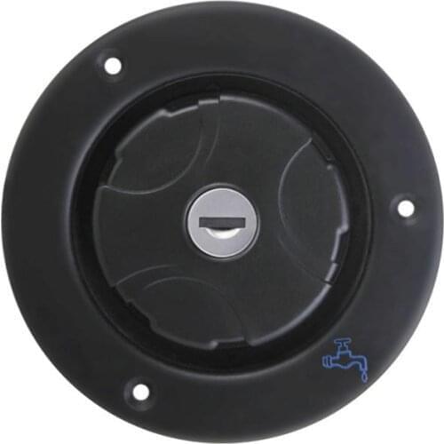 RV parts Filler Neck For Water Tanks Caravan Plastic Gravity Fresh Water Fill Hatch Inlet Camper Trailer Keys Motorhomes Black