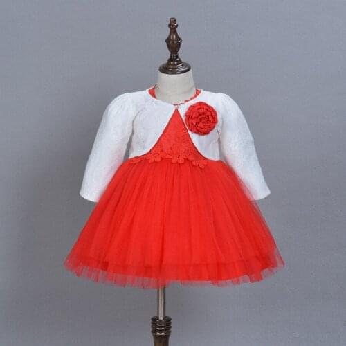 0-18M Baby Girl Dresses Red Sleevless Vestido Baby Clothing For 1 Year Birthday Party And Christmas