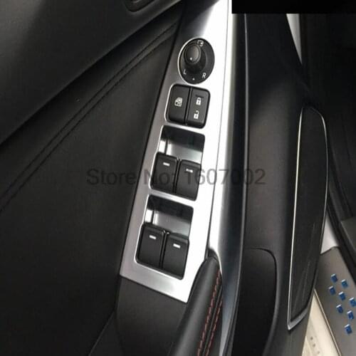For Mazda 6 Atenza M6 Sedan 2013 2014 2015 CHROME INTERIOR DOOR WINDOW SWITCH PANEL COVER BEZEL TRIM MOLDING Accessories