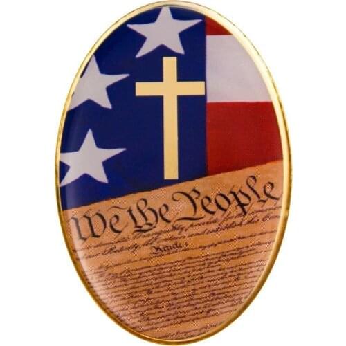 Custom Cross Constitution And American Flag with Epoxy Soft Hard Enamel Brooch Lapel Pin Can be Customized with Your Logo