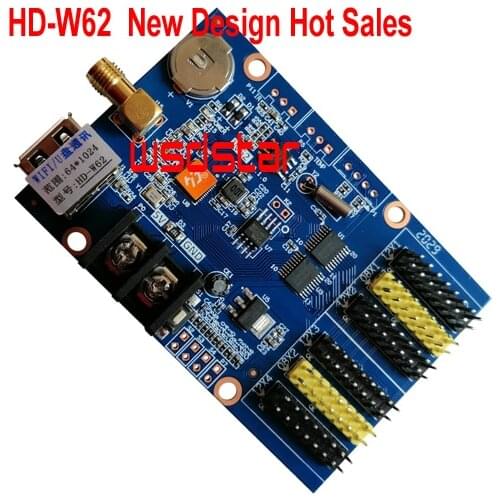 HD-W62 Replace HD-W40 1024*64 512*64 USB & WIFI LED display control card Single & Dual Color P3.75 P10 LED control system