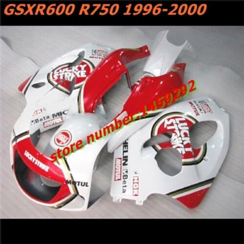 Red white lucky body For SUZUKI GSX-R600 1996 1997 1998 1999 2000 GSXR750 GSXR 750 600 GSXR600 96 97 98 99 00 Fairing