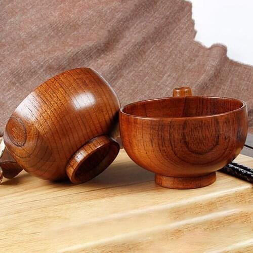 1 Piece Of Creative Wood Bowl Natural Log Tableware Japanese Style Striped Noodle Bowl Daily Use At Home
