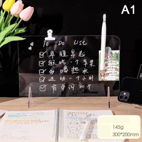Creative Transparent Acrylic Note Board Message Memo Board For Sticky Notes Phone Holder Desktop Plastic Holder Name Card