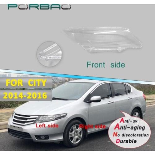 Headlight lens cover for City 4Doors Headlamp Clear Shell 14-16 Replacement Transparent Glass Lens Cover DIY