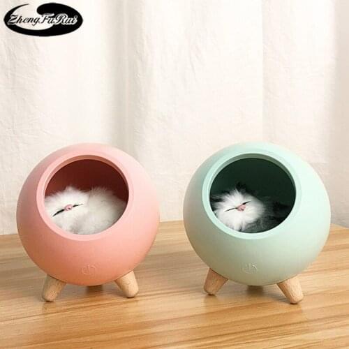 Small pet house atmosphere night light led home bedroom bedside with sleeping light usb charging creative cute pet cat