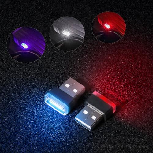 Mini LED Car Light Portable USB Atmosphere Lights Colorful Car Ambient Light Decorative Lamp Emergency Lighting Car Accessories