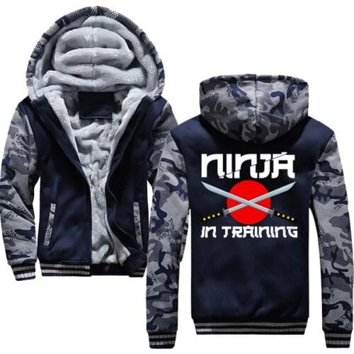 Ninja in Training Katana Ninjutsu anime Japanese streetwear hoodie sweater harajuku winter thicking hoodies sweat homme