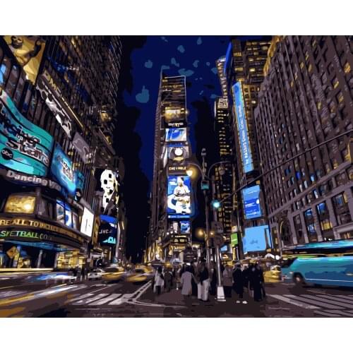 MaHuaf-j605 new york city night painting by numbers paint canvas wall pictures for living room